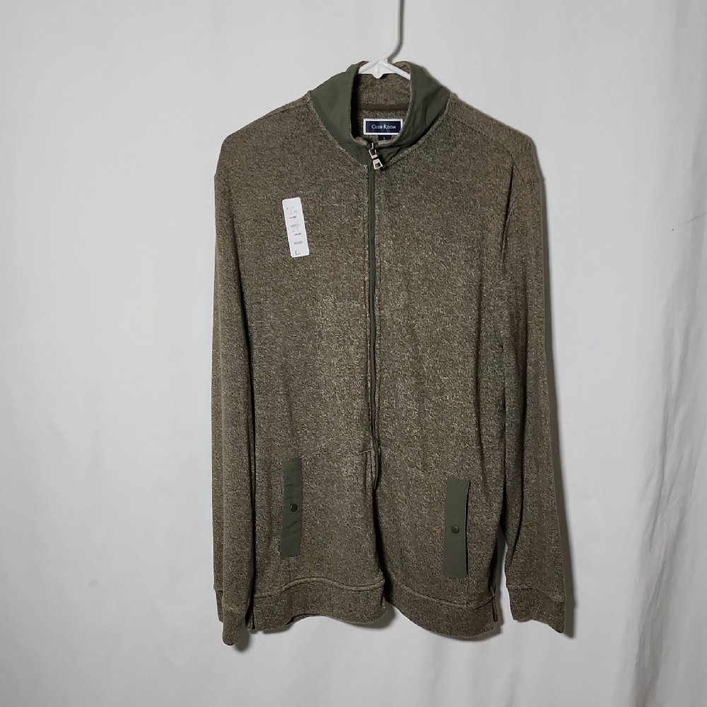 Club Room Men's Green Zip-Up Sweater